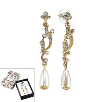 Downton Abbey Openwork Drop Earrings, Women's, White