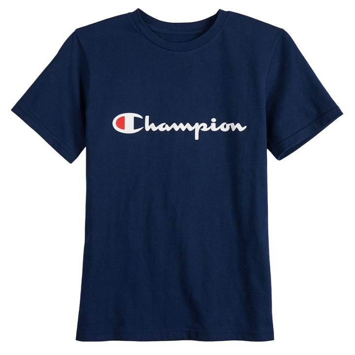 Boys 8-20 Champion Logo Tee, Size: Medium, Blue (navy)