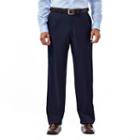 Men's Haggar Eclo Stria Classic-fit Flat-front Dress Pants, Size: 42x29, Blue