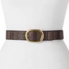 Women's Apt. 9&reg; Stitched Belt, Size: Small, Dark Brown