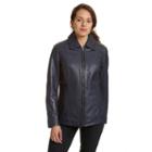 Women's Excelled Leather Scuba Jacket, Size: Small, Blue