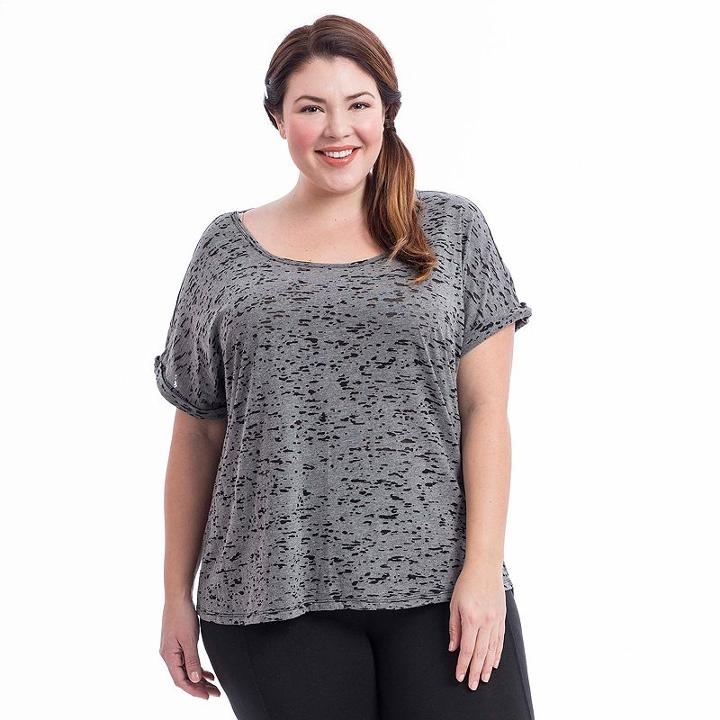 Plus Size Balance Collection Kimmy Keyhole Yoga Tee, Women's, Size: 1xl, Black
