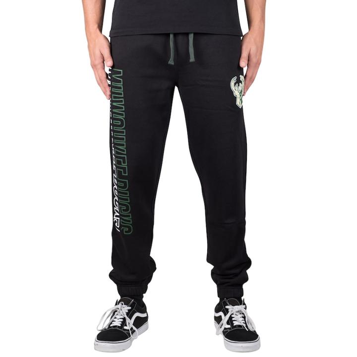 Men's Milwaukee Bucks Split Jogger Pants, Size: Xl, Black