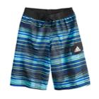 Boys 8-20 Adidas Vara Stripe Swim Trunks, Size: Small, Turquoise/blue (turq/aqua)