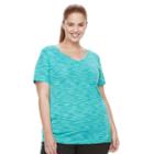 Plus Size Tek Gear&reg; V-neck Performance Tee, Women's, Size: 2xl, Turquoise/blue (turq/aqua)