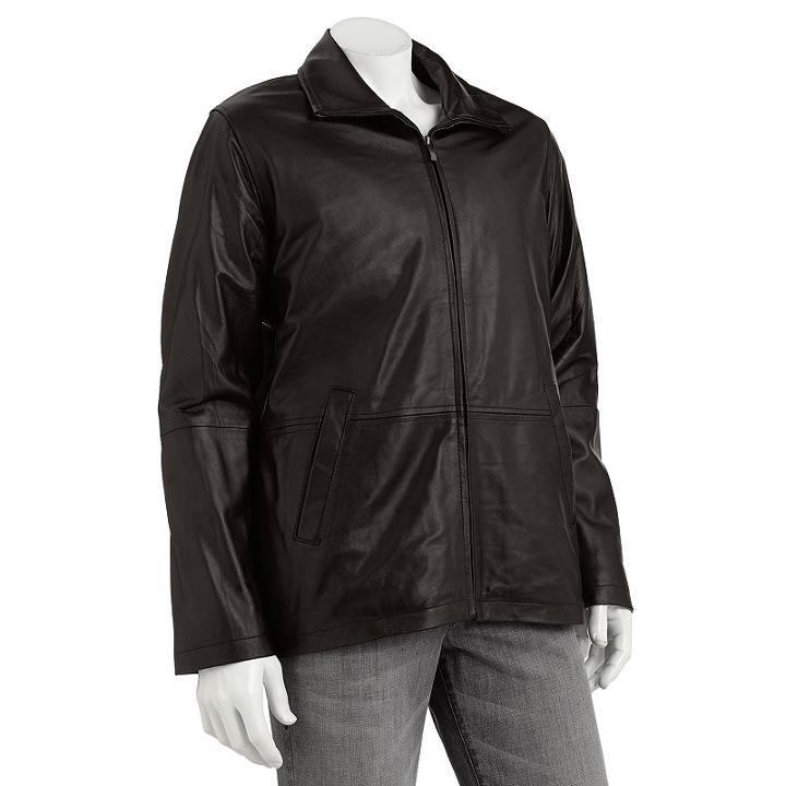 Men's Excelled Classic Leather Straight-bottom Jacket, Size: Small, Brown