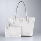 Simply Vera Vera Wang Signature Tote With Attached Pouch, Women's, White