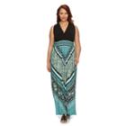 Plus Size Suite 7 V-neck Maxi Dress, Women's, Size: 14 W, Red Other