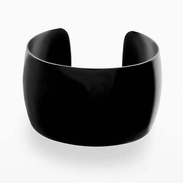 Stainless Steel Black Ion Cuff Bracelet, Women's