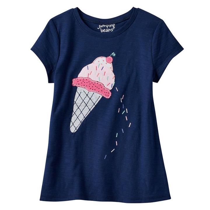 Girls 4-10 Jumping Beans&reg; Applique Slubbed Tee, Girl's, Size: 7, Med Pink