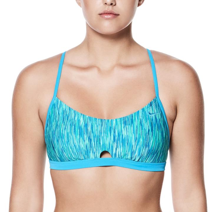 Women's Nike Performance Keyhole Sport Bikini Top, Size: Large, Green