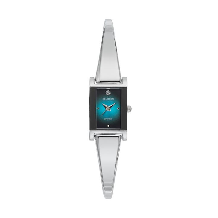 Armitron Women's Diamond Half Bangle Watch - 75/5322tlsv, Size: Small, Silver