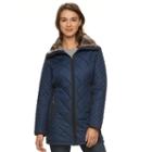 Women's Weathercast Quilted Walker Jacket, Size: Medium, Blue (navy)