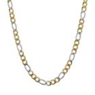 Lynx Two Tone Ion-plated Stainless Steel Figaro Chain Necklace - 20 In. - Men, Size: 20, Multicolor