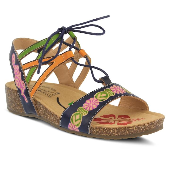 L'artiste By Spring Step Loma Women's Ghillie Sandals, Size: 41, Blue (navy)