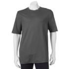 Men's Croft & Barrow&reg; Ribbed Classic-fit Easy-care Crewneck Tee, Size: Large, Dark Grey