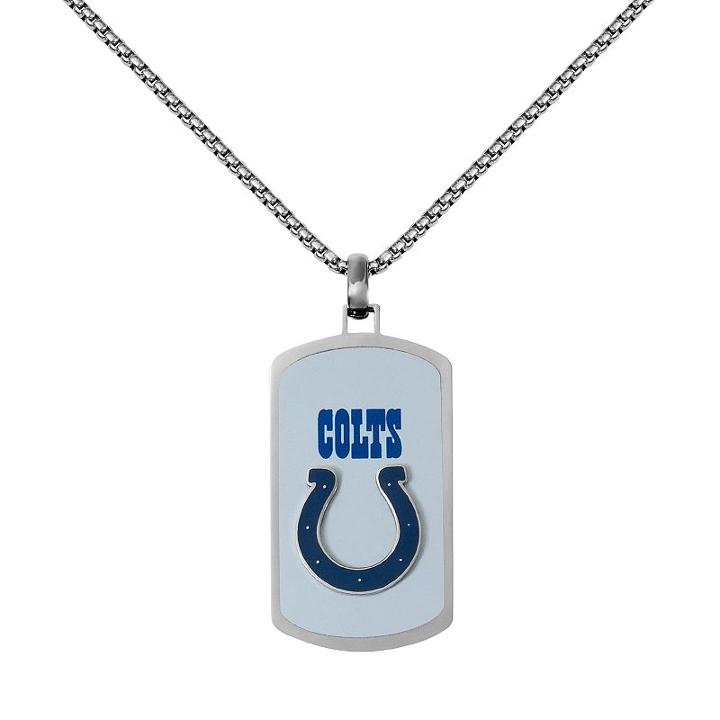 Men's Stainless Steel Indianapolis Colts Dog Tag Necklace, Silver