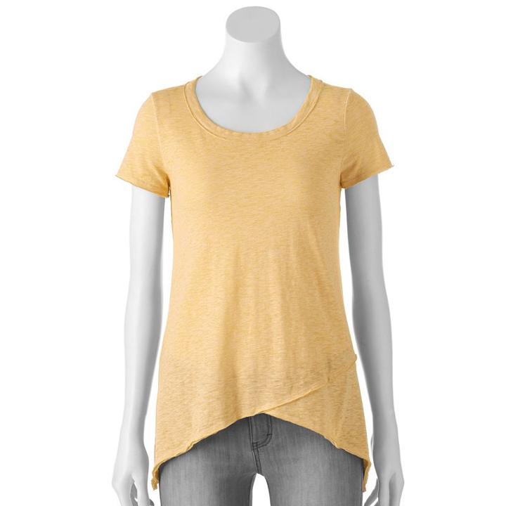 Women's Sonoma Goods For Life&trade; Keyhole Shark-bite Tee, Size: Small, Med Yellow