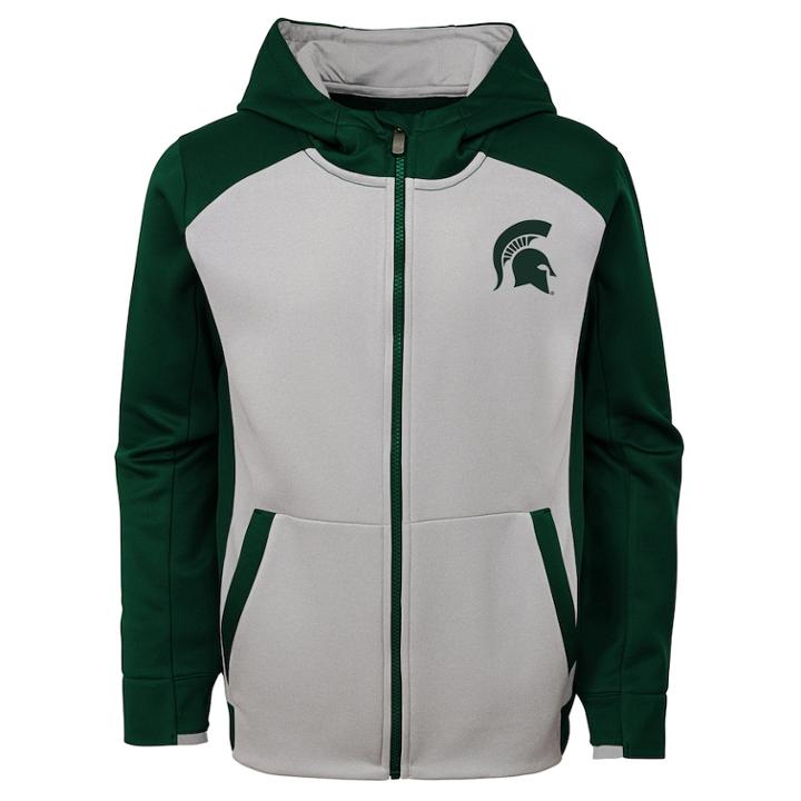 Boys 8-20 Michigan State Spartans Hi-tech Hoodie, Size: M 10-12, Grey