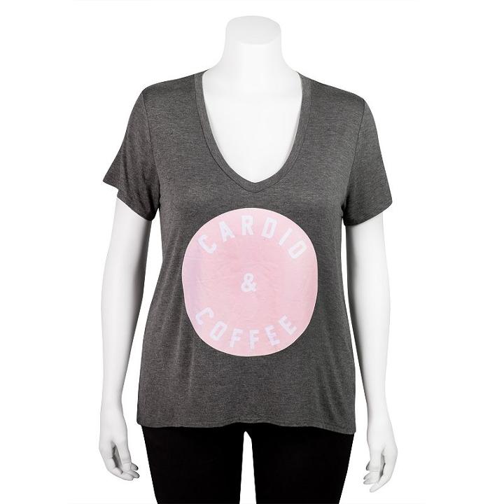 Juniors' Plus Size Grayson Threads High-low Graphic Tee, Girl's, Size: 1xl, Grey (charcoal)