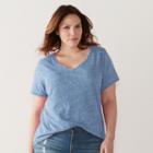 Plus Size Sonoma Goods For Life&trade; Essential V-neck Tee, Women's, Size: 1xl, Med Blue