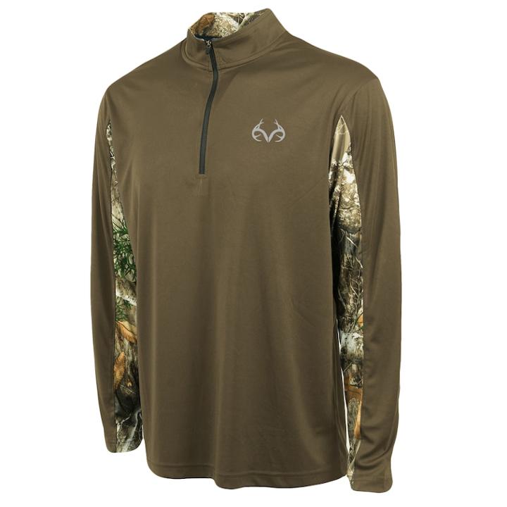 Men's Realtree Stealth Quarter-zip Performance Top, Size: Medium, Dark Brown