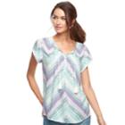 Women's Sonoma Goods For Life&trade; Pintuck Tee, Size: Medium, Lt Purple