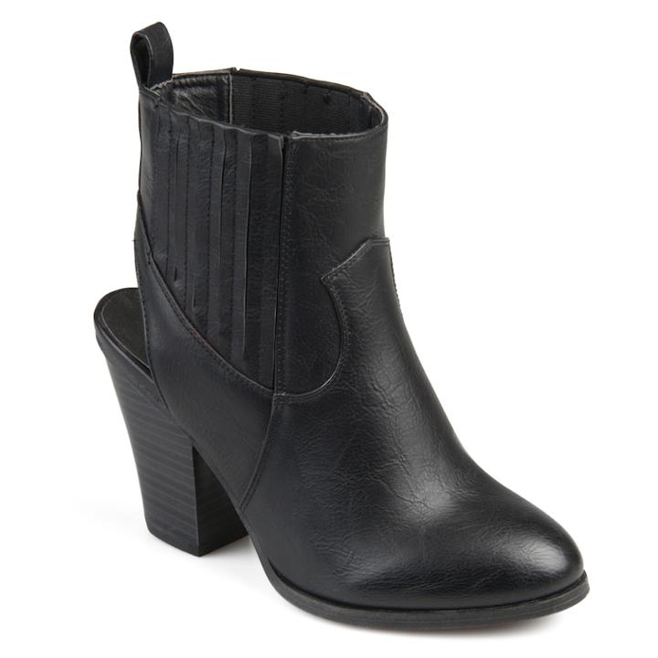 Journee Collection Neri Women's Slingback Ankle Boots, Size: Medium (8.5), Black