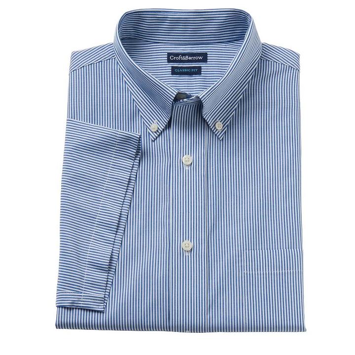 Men's Croft & Barrow&reg; Button-down Collar Dress Shirt, Size: S 14.5 -15, Brt Blue