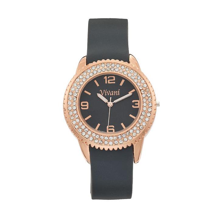 Vivani Women's Crystal Watch, Grey