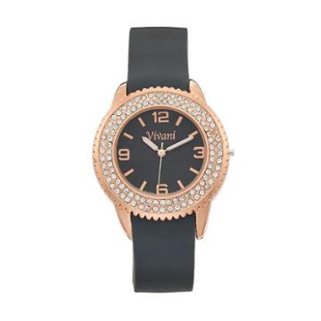 Vivani Women's Crystal Watch, Grey