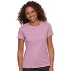 Women's Croft & Barrow&reg; Essential Classic Crewneck Tee, Size: Xl, Med Pink