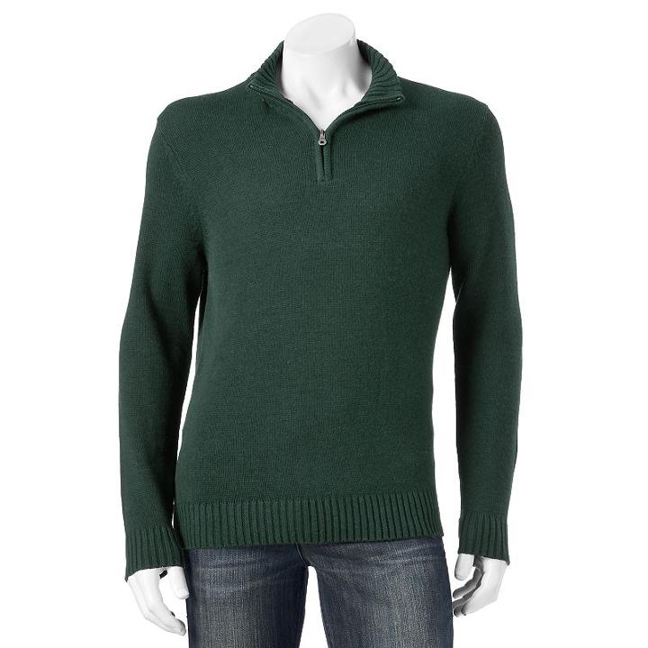 Big & Tall Croft & Barrow&reg; Classic-fit 5gg Quarter-zip Sweater, Men's, Size: 4xb, Dark Green
