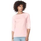 Women's Chaps Lace-up Boatneck Tee, Size: Medium, Pink