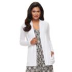 Petite Dana Buchman Long Sleeve Cardigan, Women's, Size: M Petite, White