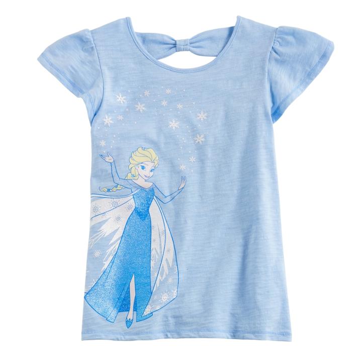 Disney's Frozen Elsa Girls 4-10 Flutter Cross-back Tee By Jumping Beans&reg;, Size: 5, Light Blue