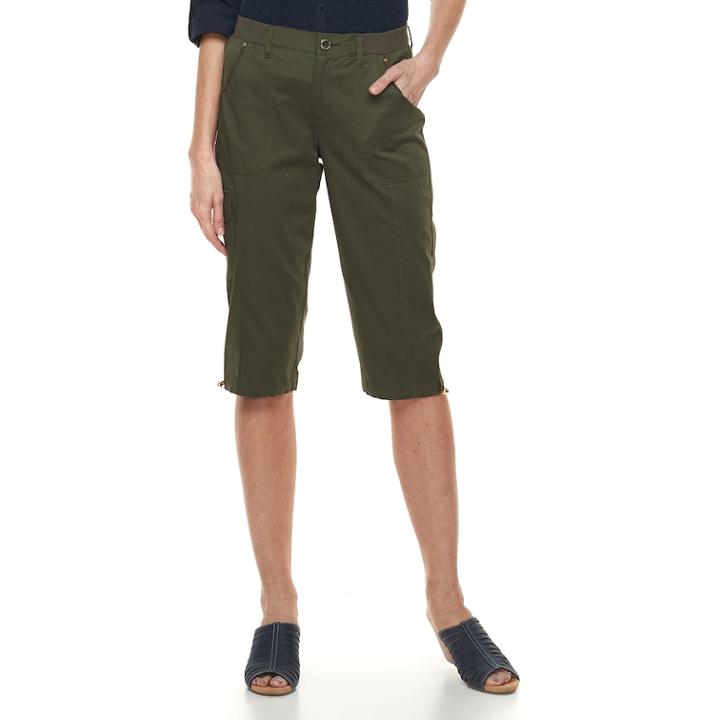 Women's Croft & Barrow&reg; Utility Skimmer Shorts, Size: 12, Green