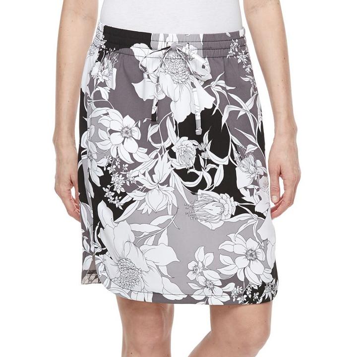 Petite Croft & Barrow&reg; Crepe Skirt, Women's, Size: M Petite, Grey