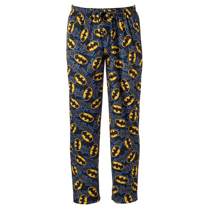 Men's Dc Comics Batman Shield Fleece Lounge Pants, Size: Large, Black