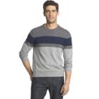 Big & Tall Izod Classic-fit Striped Wool-blend Crewneck Sweater, Men's, Size: 2xl Long, Light Grey