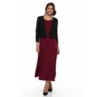 Women's Nina Leonard Chevron Stitch Bolero Cardigan, Size: Large, Black