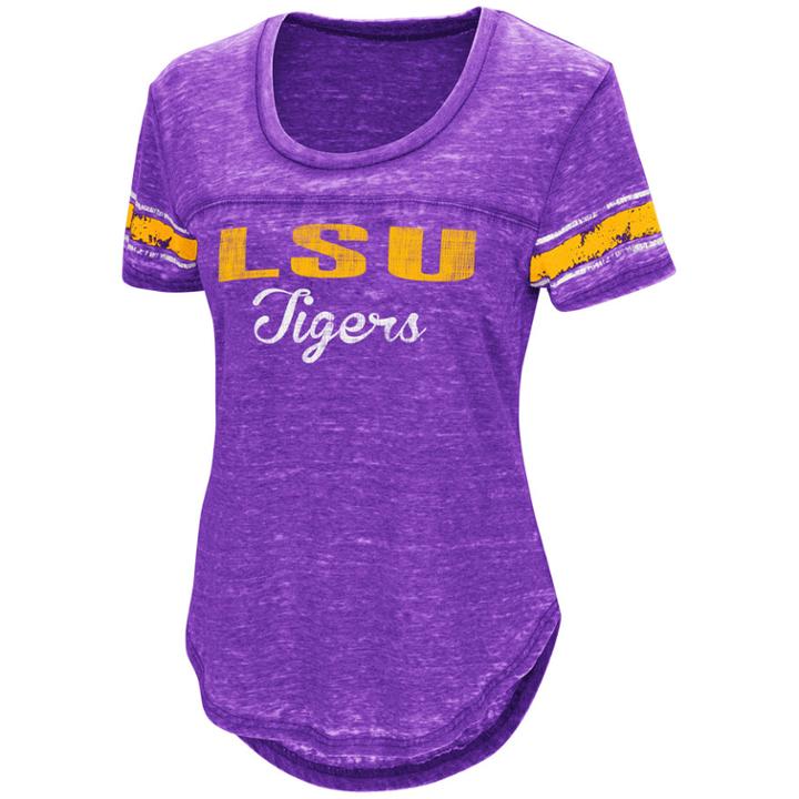 Women's Campus Heritage Lsu Tigers Double Stag Tee, Size: Xl, Drk Purple
