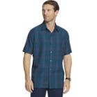 Men's Van Heusen Classic-fit Plaid Textured Button-down Shirt, Size: Xl, Turquoise/blue (turq/aqua)