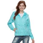 Juniors' Unionbay Marcie Hooded Windbreaker Jacket, Teens, Size: Small, Turquoise/blue (turq/aqua)