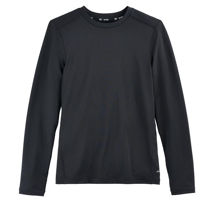 Boys 8-20 Tek Gear&reg; Drytek Baselayer Tee, Size: Medium, Black