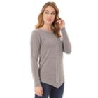 Women's Apt. 9&reg; Mitered Crewneck Sweater, Size: Large, Light Grey