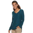 Women's Sonoma Goods For Life&trade; Trellis Cable-knit Sweater, Size: Large, Green