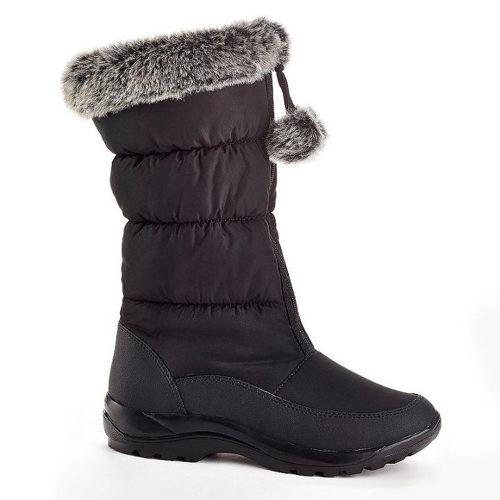 Henry Ferrera Asj Women's Water-resistant Tall Winter Boots, Size: 6, Black, Durable
