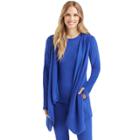 Women's Cuddl Duds Fleece Hooded Wrap Cardigan, Size: S-m, Light Blue