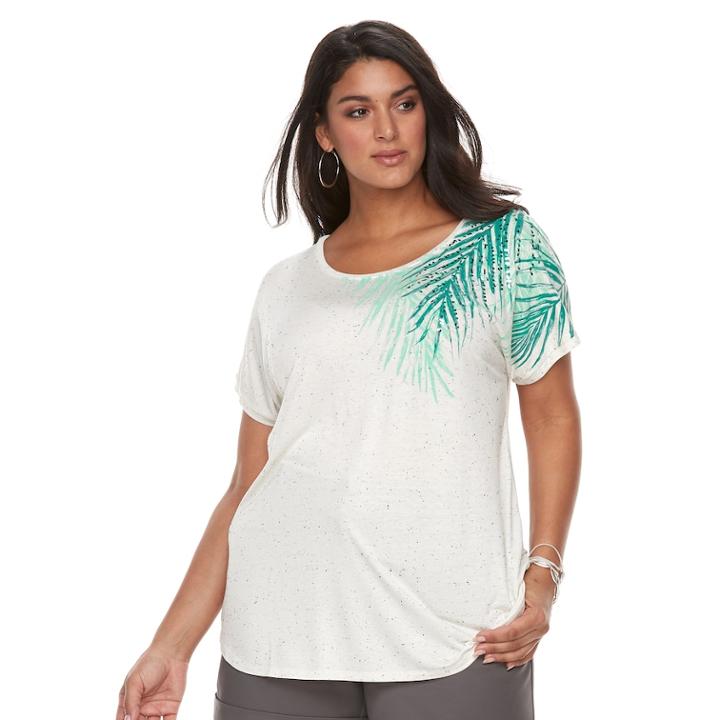 Plus Size Apt. 9&reg; Crewneck Short Sleeve Top, Women's, Size: 3xl, White